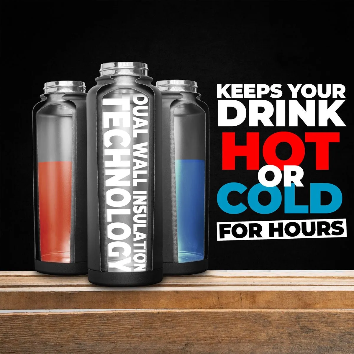 1950ML Insulated Bottle - BLACK