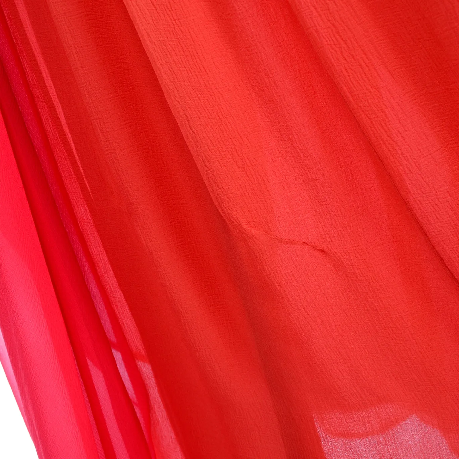 1970s Yves Saint Laurent Couture Silk Orange & Red Evening Gown