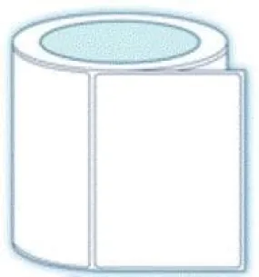 2" x 1" Floodcoated Thermal Transfer Label; 3" Core; 8 Rolls/case; 5500 Labels/roll - Yellow