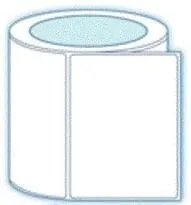 2" x 1" Floodcoated Thermal Transfer Label; 3" Core; 8 Rolls/case; 5500 Labels/roll - Yellow