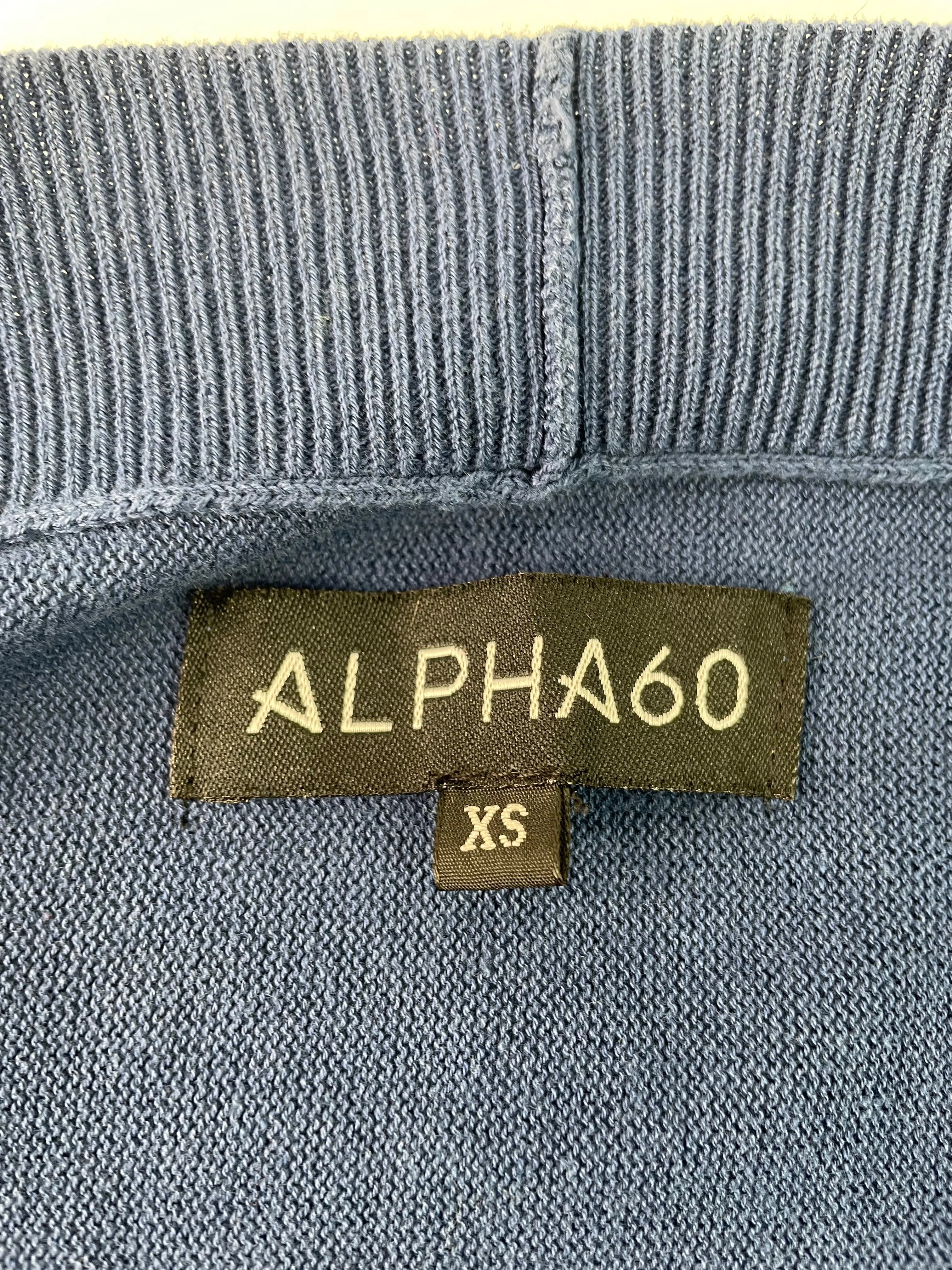 Alpha60 Two-Tone Blue & White Drape Cardigan - XS