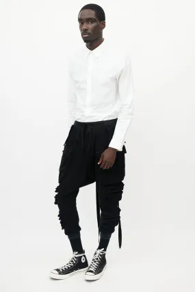 Black Drop Seat Cargo Jogger