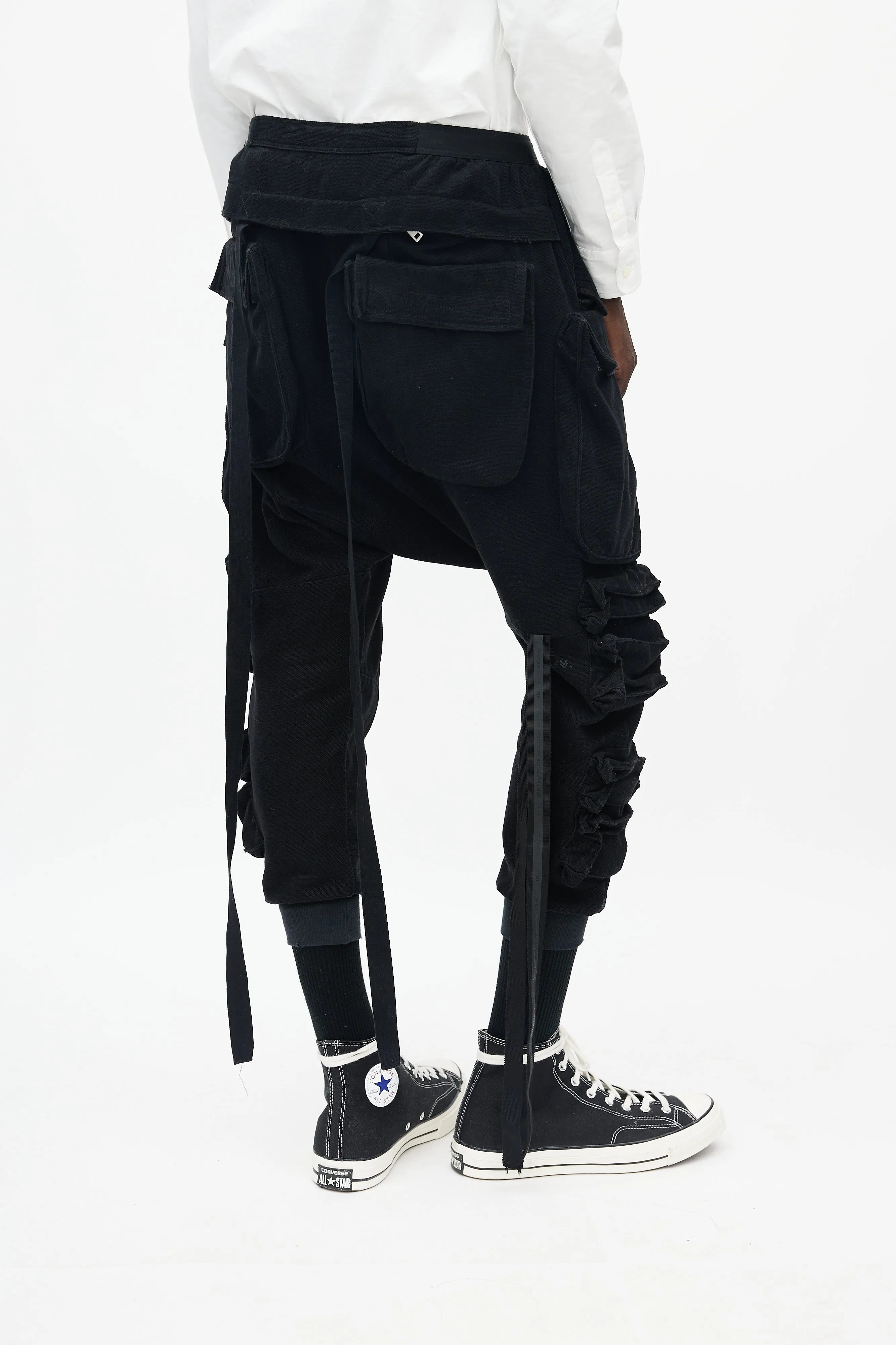 Black Drop Seat Cargo Jogger