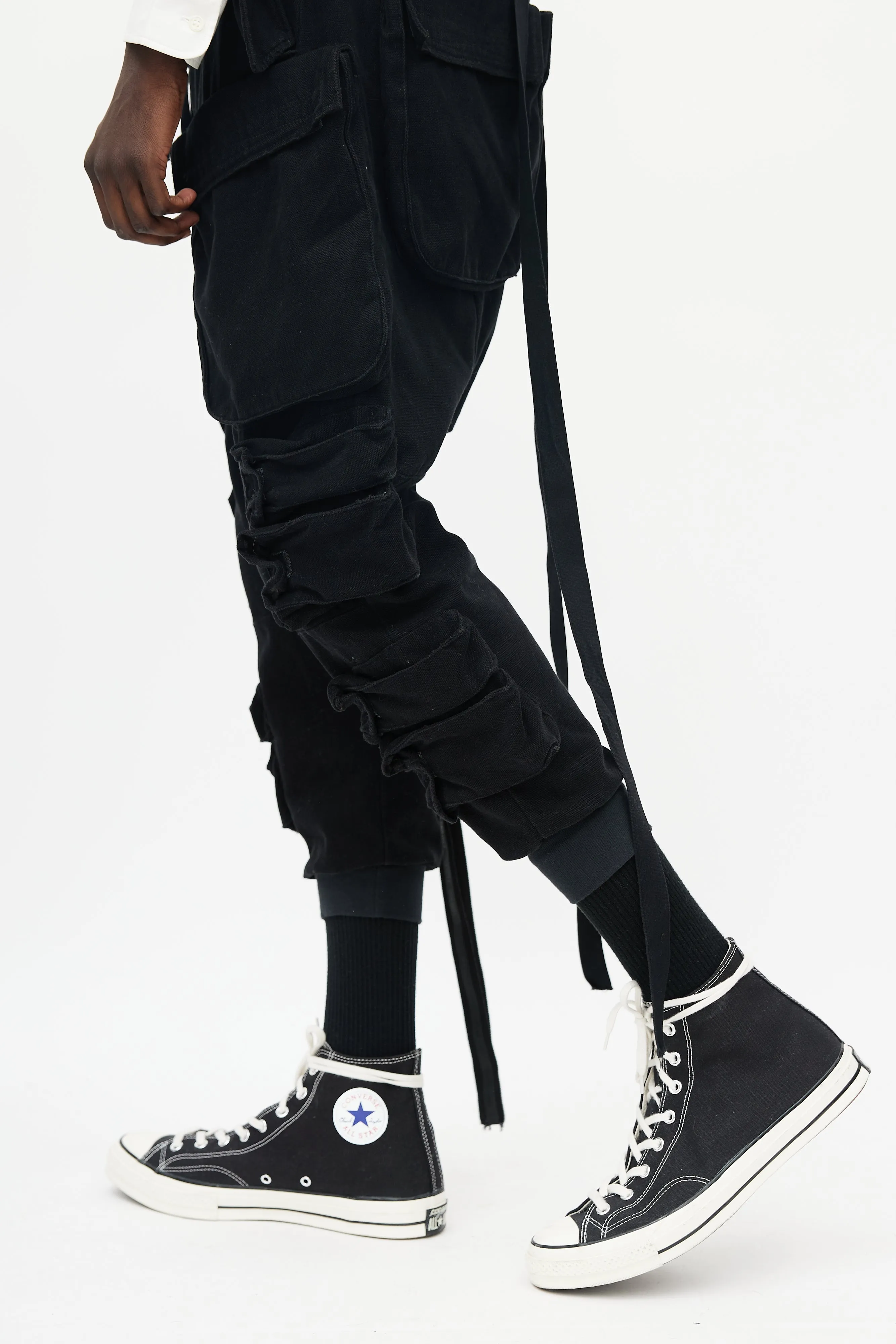 Black Drop Seat Cargo Jogger