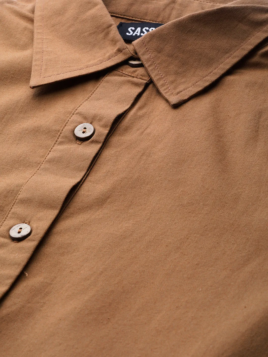 Brown Tiered Shirt Dress