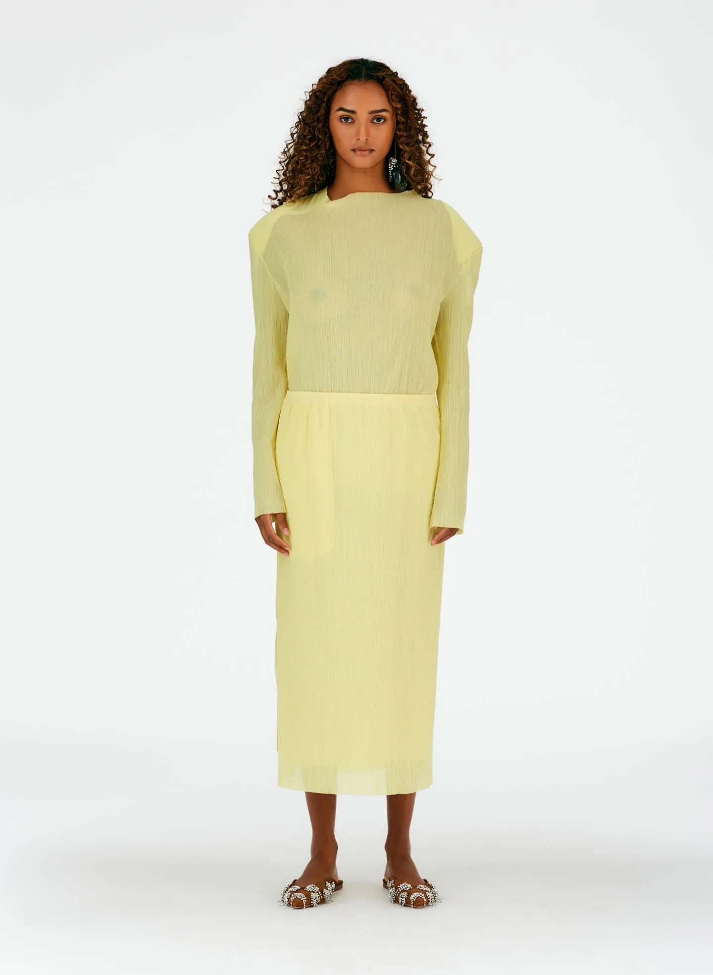 Crepe Gauze Pull On Skirt