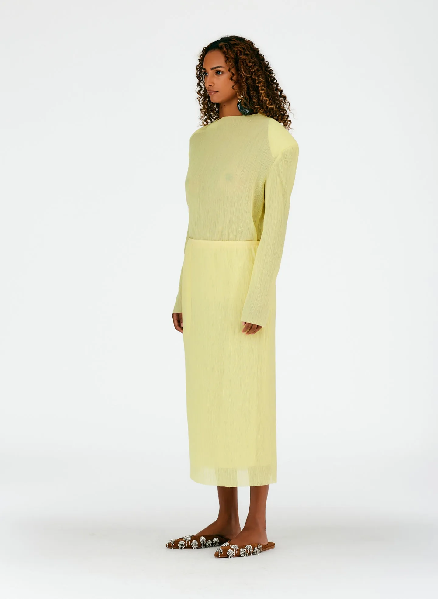 Crepe Gauze Pull On Skirt