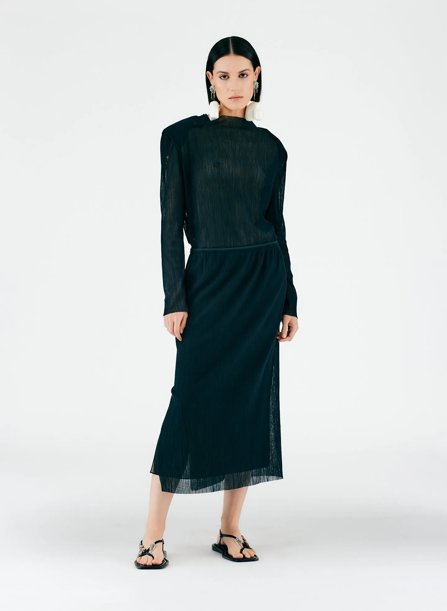 Crepe Gauze Pull On Skirt