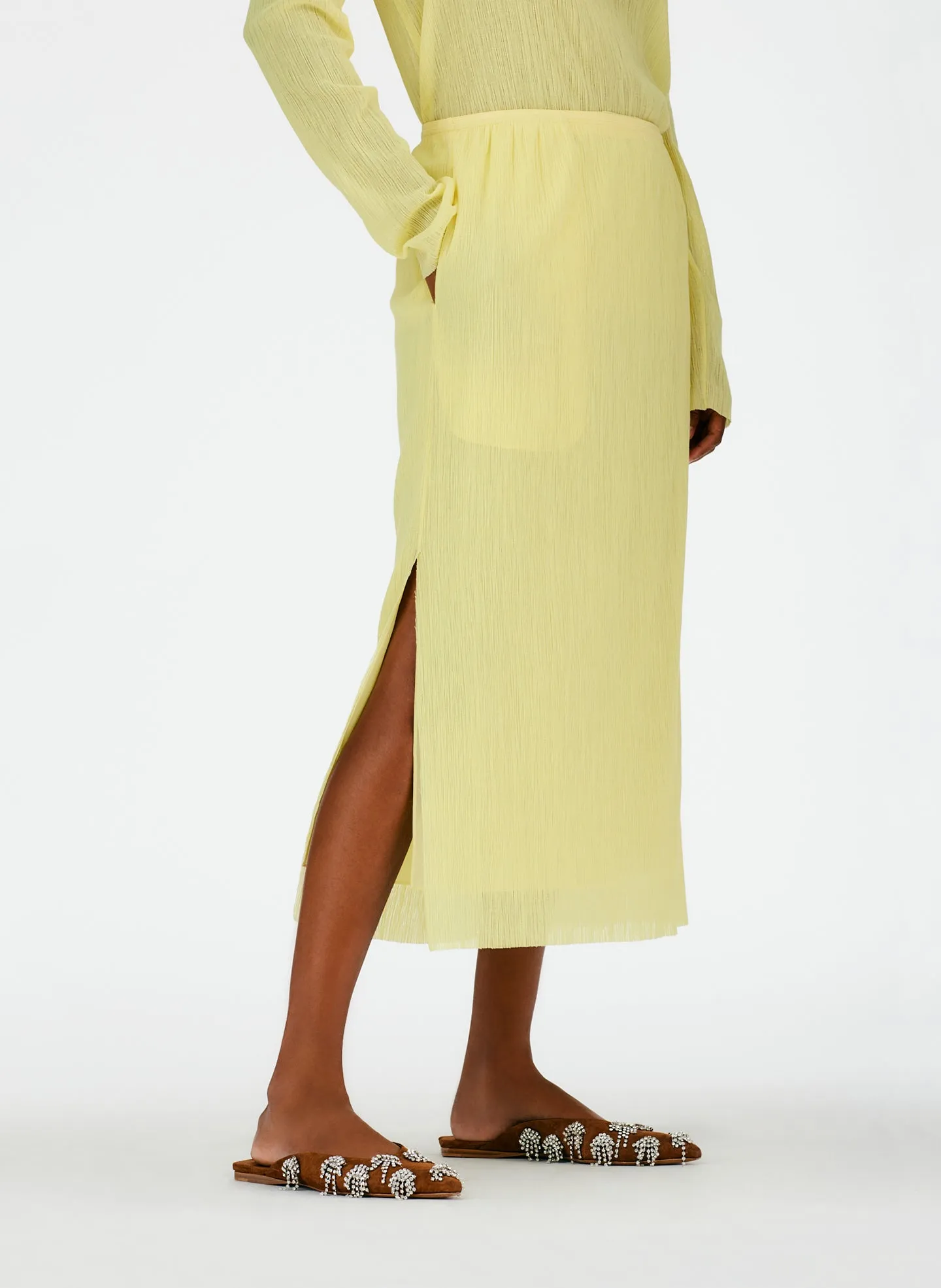 Crepe Gauze Pull On Skirt