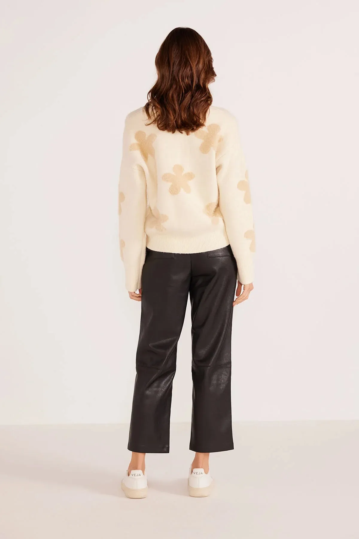 Daisy Fluffy Knit Jumper-Cream