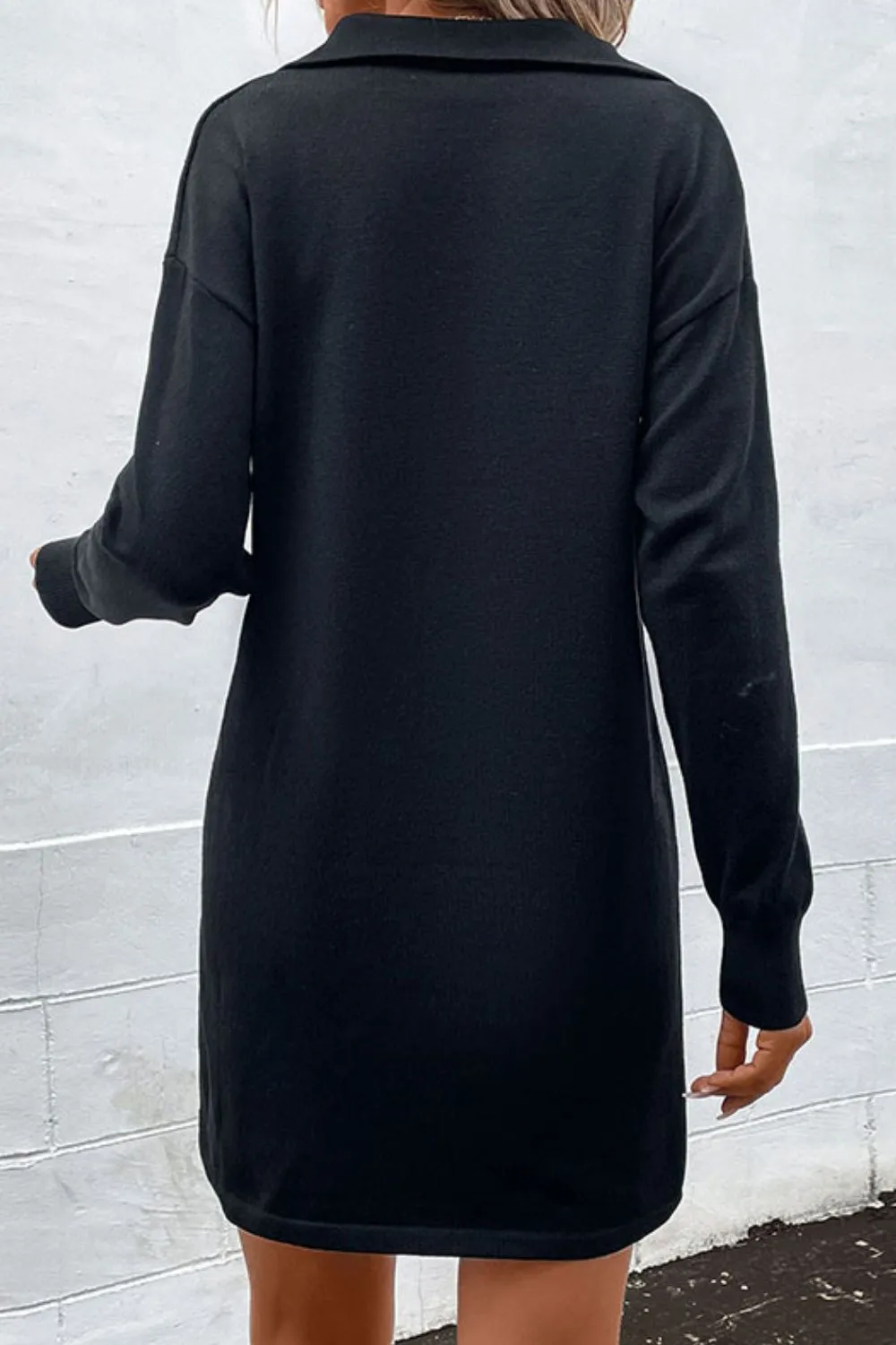 Dropped Shoulder Knit Dress