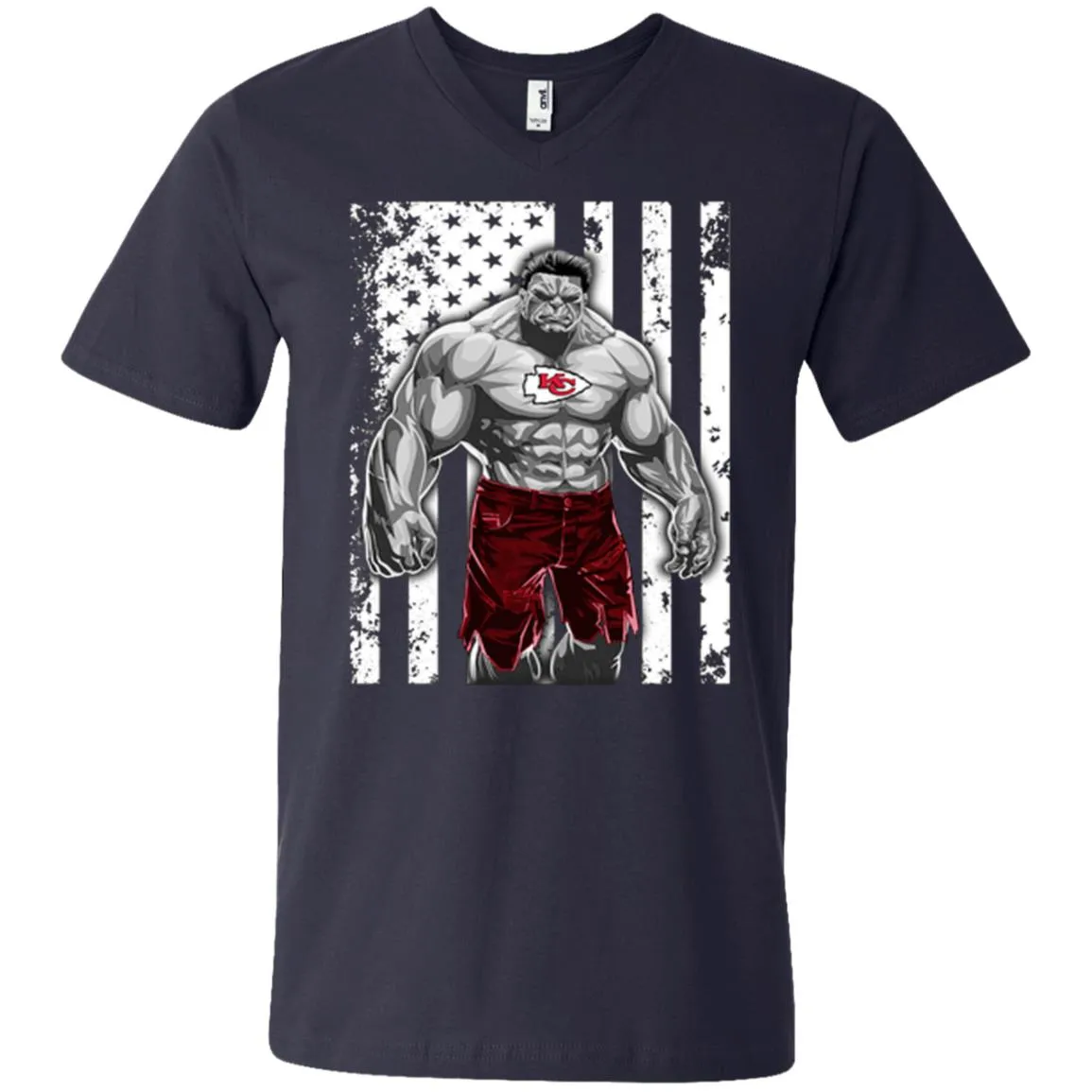 Giants Hulk Kansas City Chiefs T-shirt Men V-Neck T-Shirt