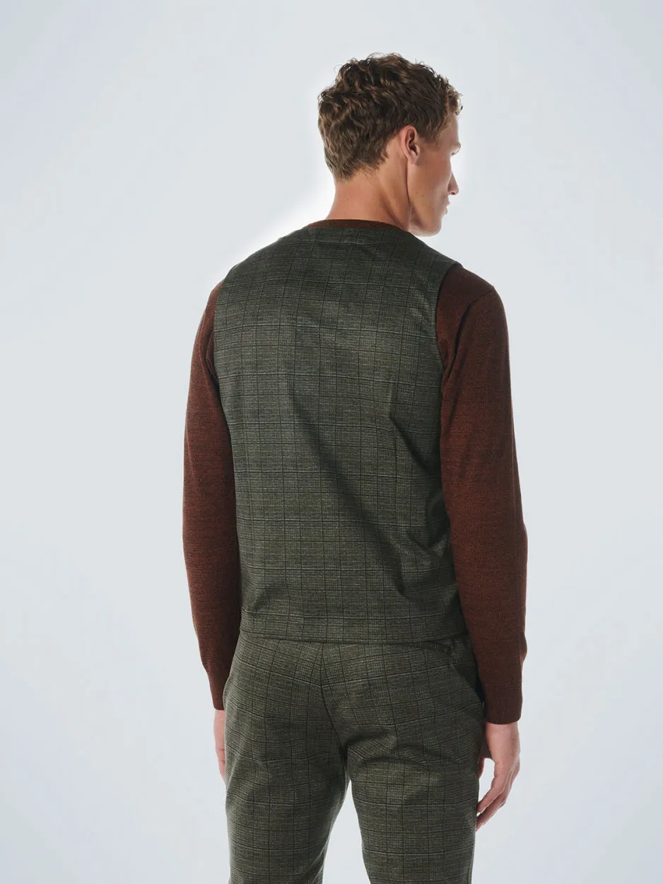 Gilet Jersey Stretch Check | Taupe