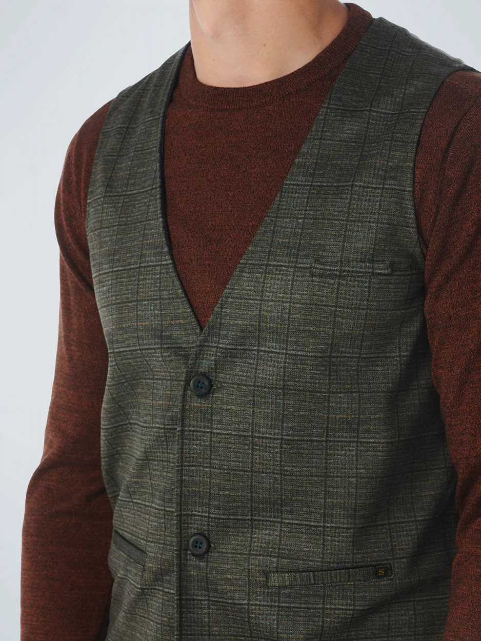 Gilet Jersey Stretch Check | Taupe