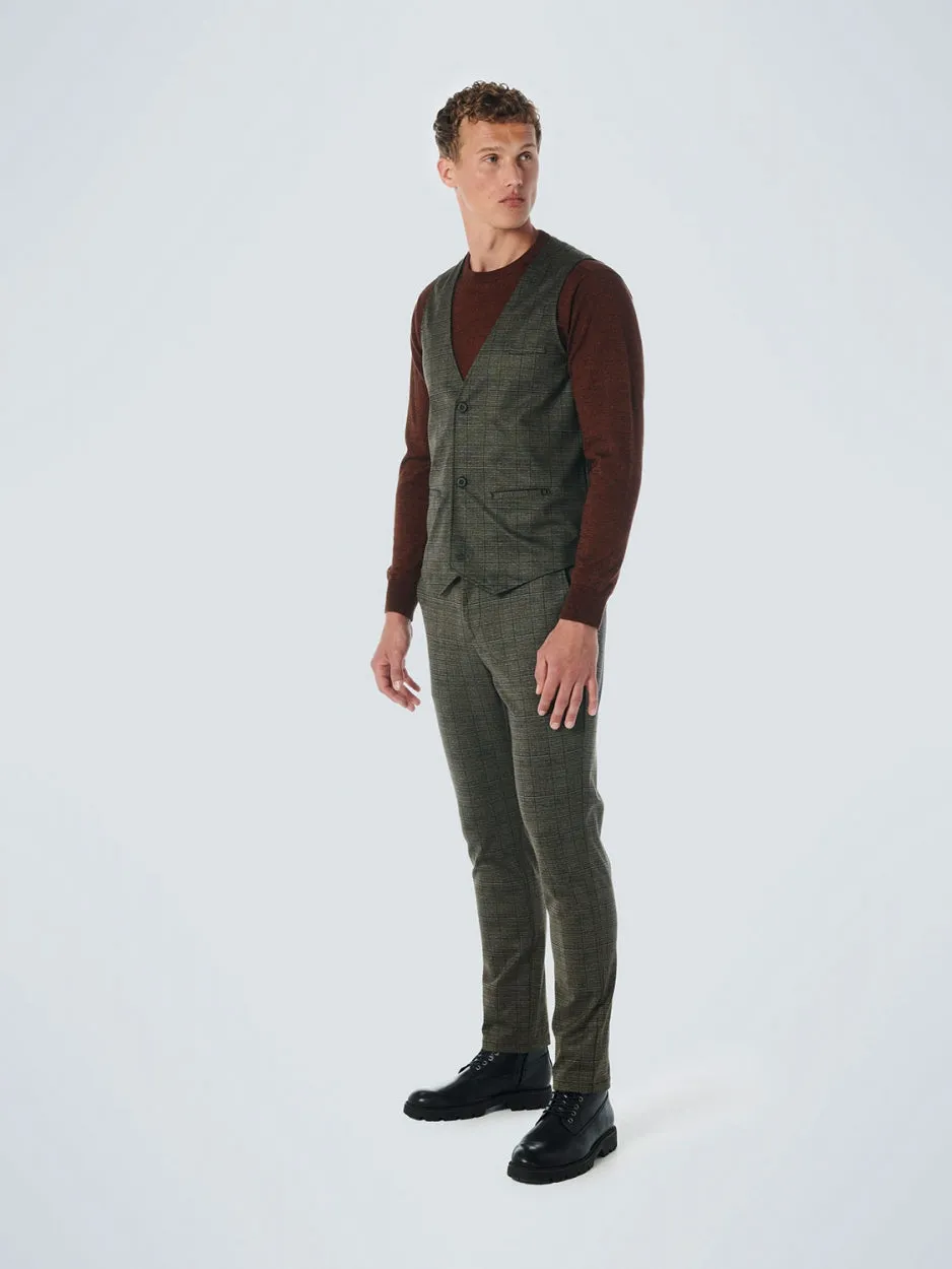 Gilet Jersey Stretch Check | Taupe