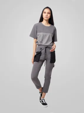 Grey Utilitarian Cargo Female Pants