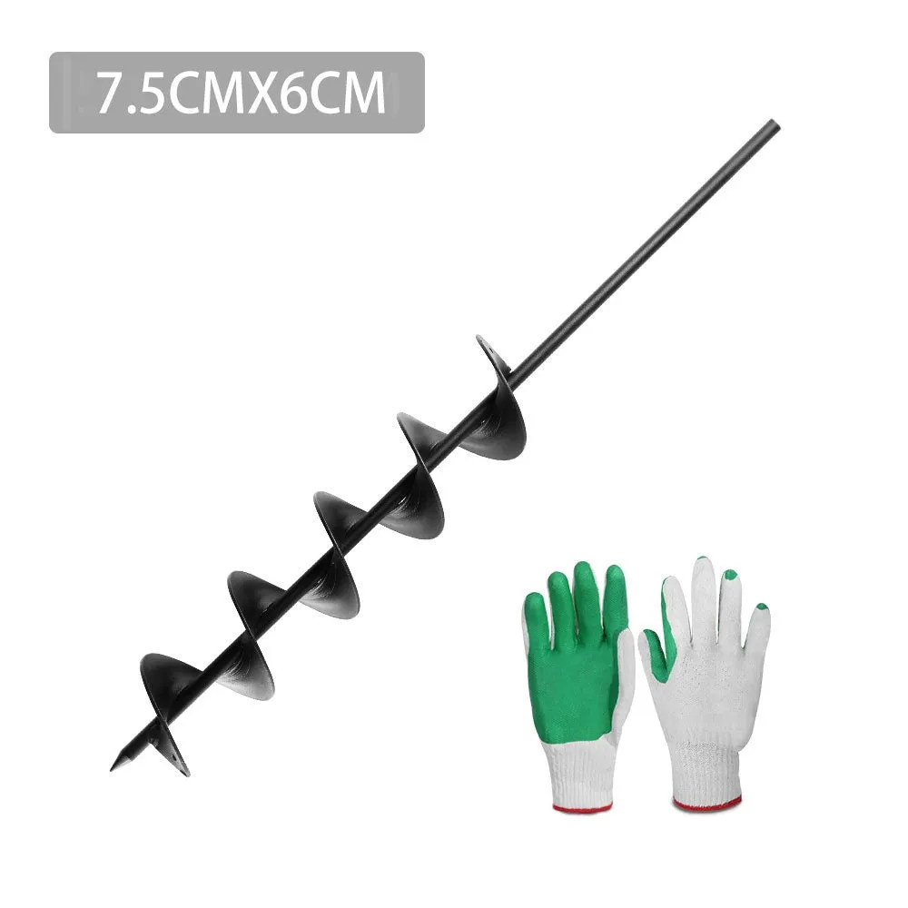 Heavy-Duty Steel Garden Auger Drill Bit 75x600mm GIANTZ
