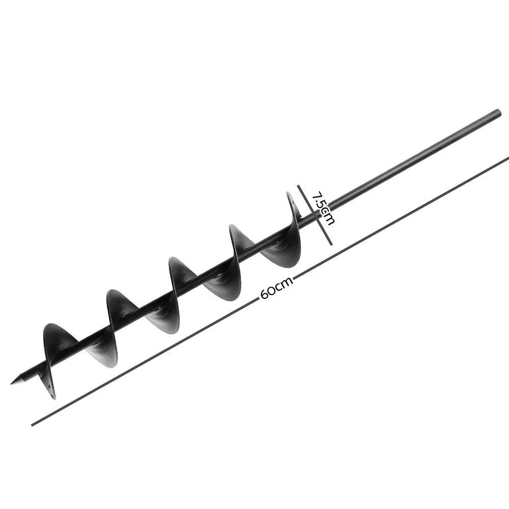 Heavy-Duty Steel Garden Auger Drill Bit 75x600mm GIANTZ