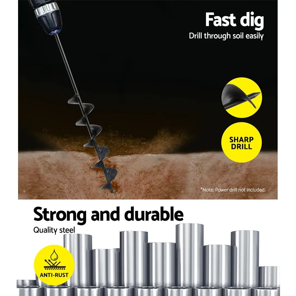 Heavy-Duty Steel Garden Auger Drill Bit 75x600mm GIANTZ