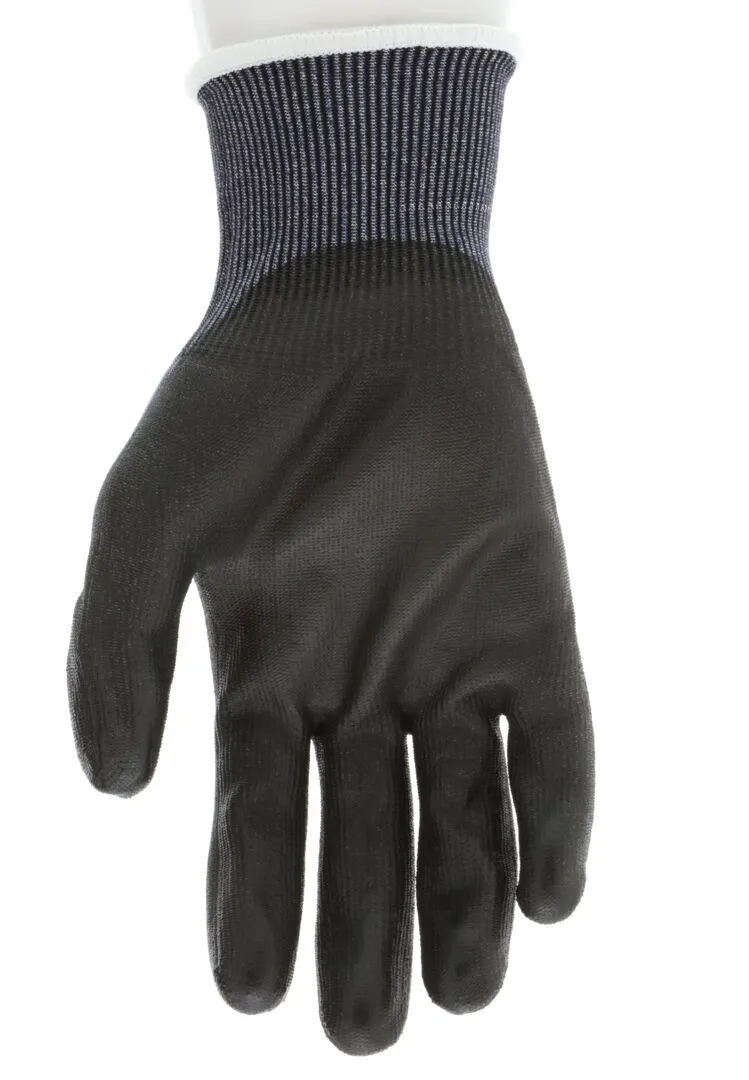 MCR Safety Cut Pro 92738PU 18 Gauge Hypermax Shell, Lightweight Polyurethane Coated Work Gloves, Blue, 1 Pair