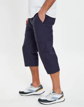 Men's Navy 3/4 Length Cargo Pants