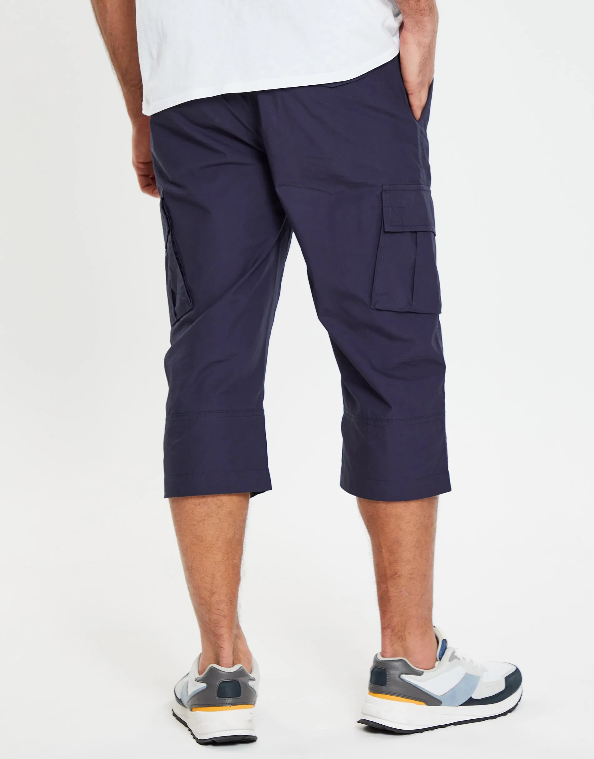 Men's Navy 3/4 Length Cargo Pants