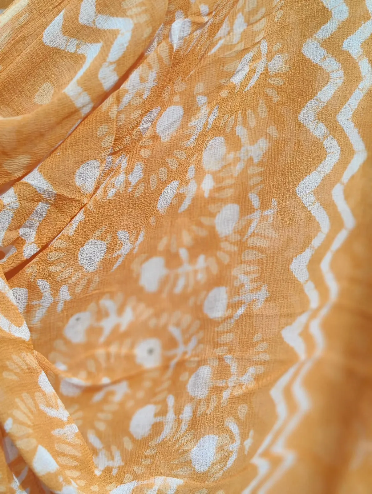 MUSTARD YELLOW BLOCK PRINT COTTON SUIT SET.