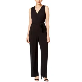 NY COLLECTION -  Surplice Belted Wide-Leg Jumpsuit