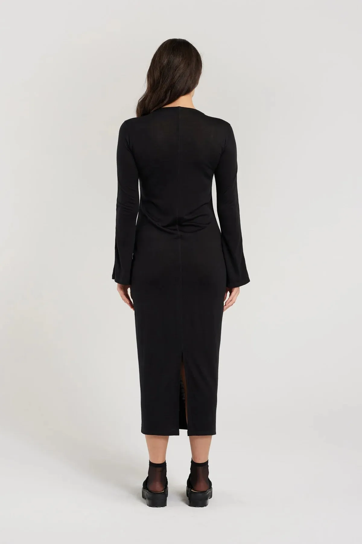 Opal Dress | Black Merino
