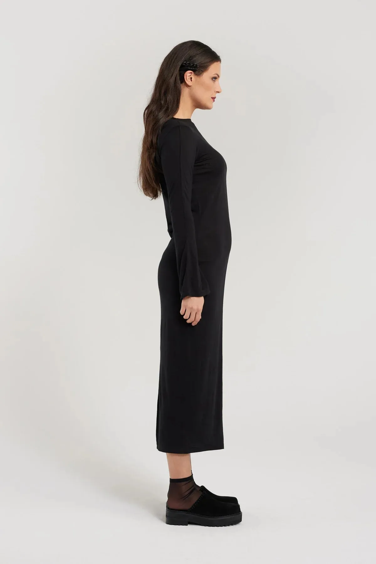 Opal Dress | Black Merino