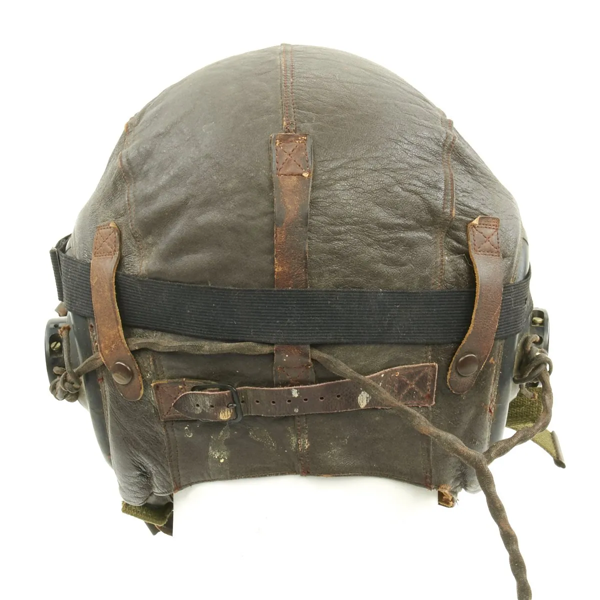 Original U.S. WWII Army Air Force Aviator Flight Helmet Set - AN6530 Green Goggles, A-14 Mask, A-11 Helmet
