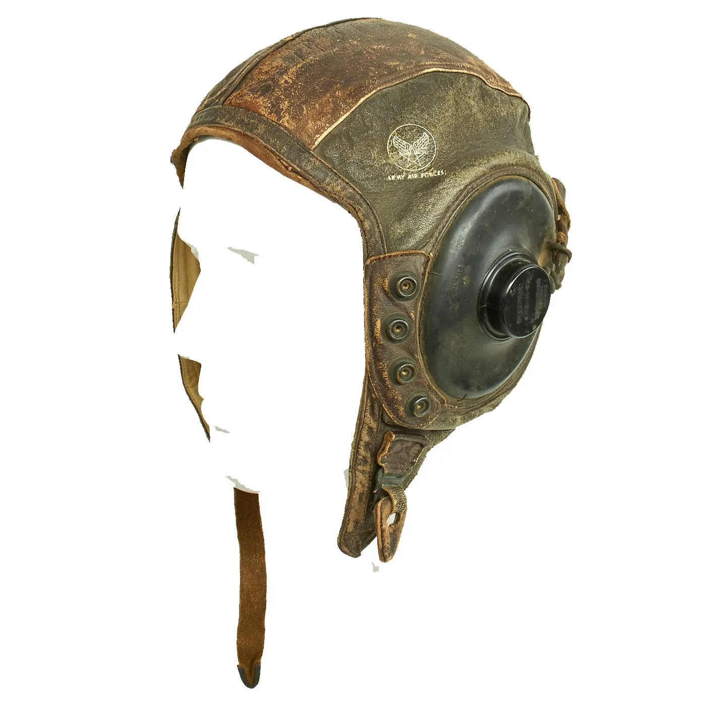 Original U.S. WWII Army Air Force Aviator Flight Helmet Set - AO Goggles, A-11 Helmet, Avionics