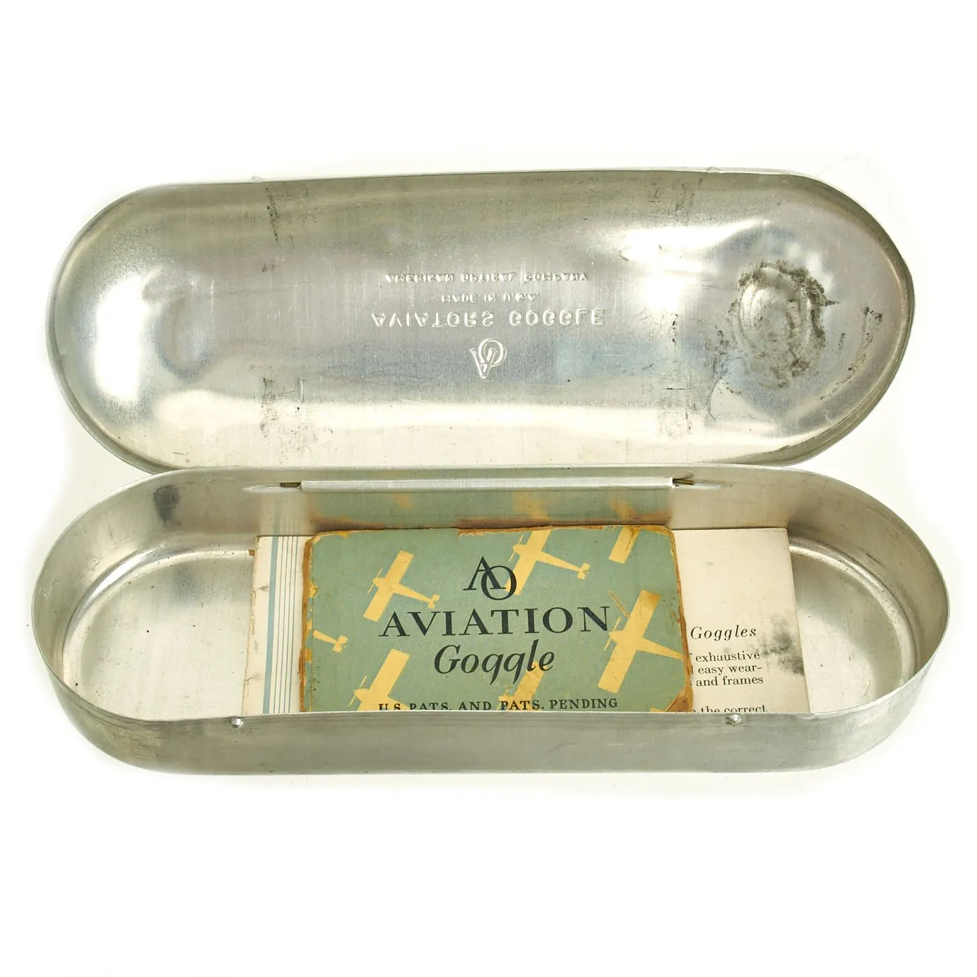 Original U.S. WWII Army Air Force Aviator Flight Helmet Set - AO Goggles, A-11 Helmet, Avionics