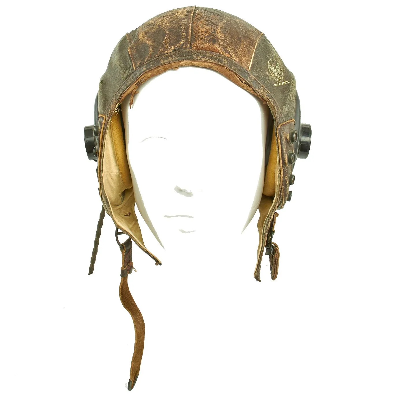 Original U.S. WWII Army Air Force Aviator Flight Helmet Set - AO Goggles, A-11 Helmet, Avionics
