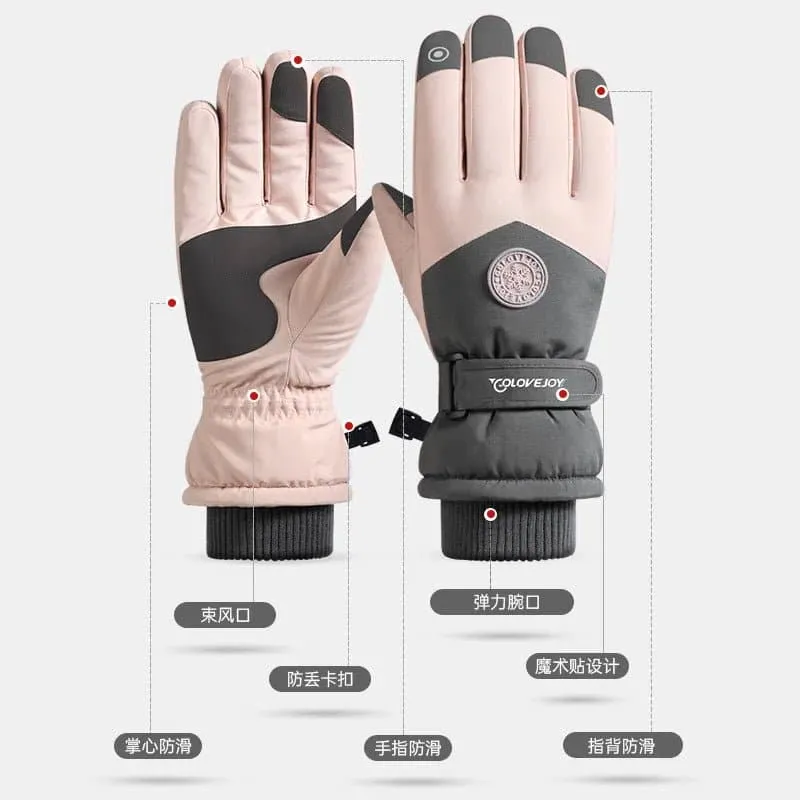 Pink Winter Ski Gloves