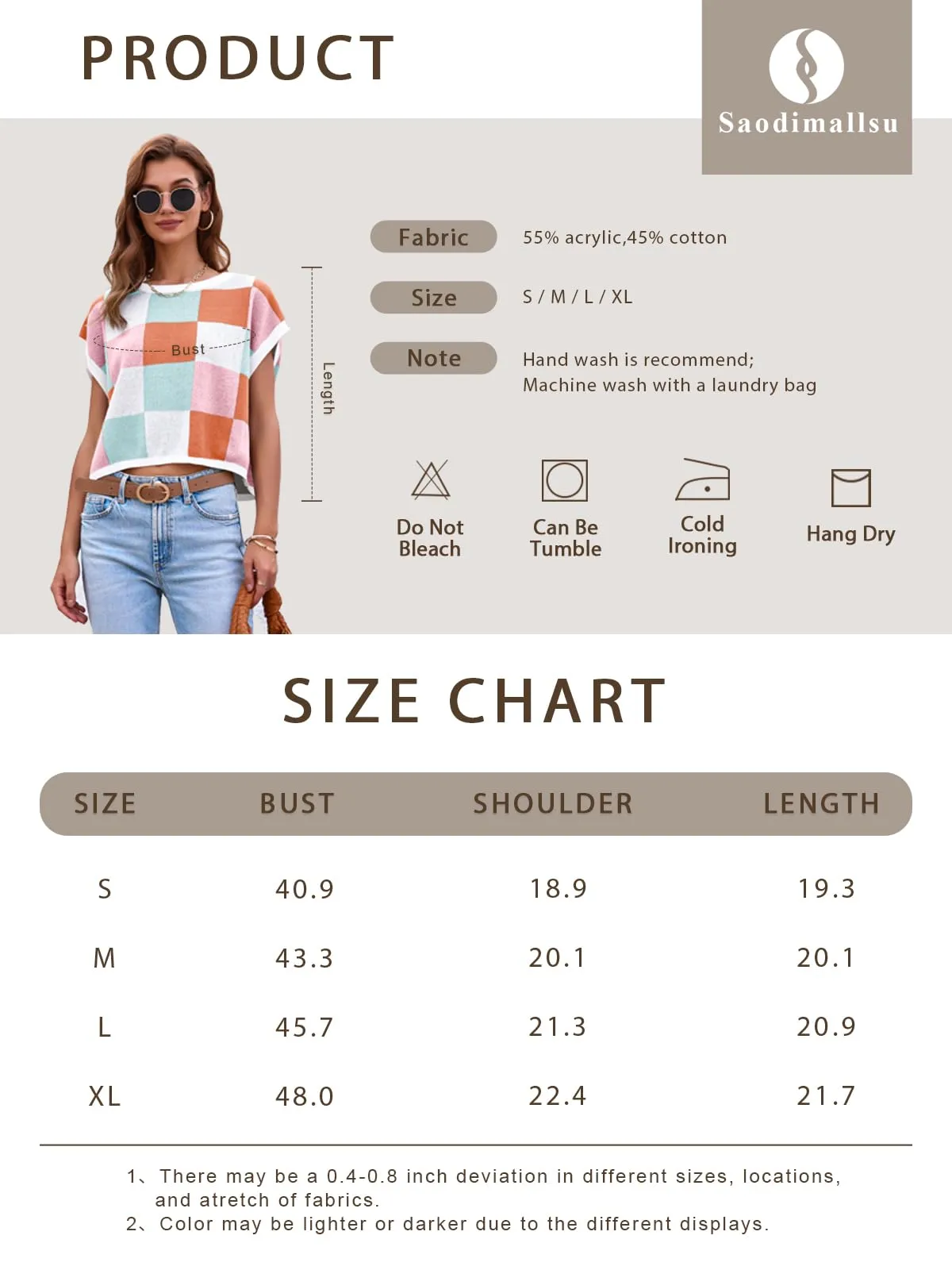 Saodimallsu Womens Cap Sleeve Crop Tops Summer Color Block Going Out Crew Neck Knit Trendy Casual Sweater A-Pink