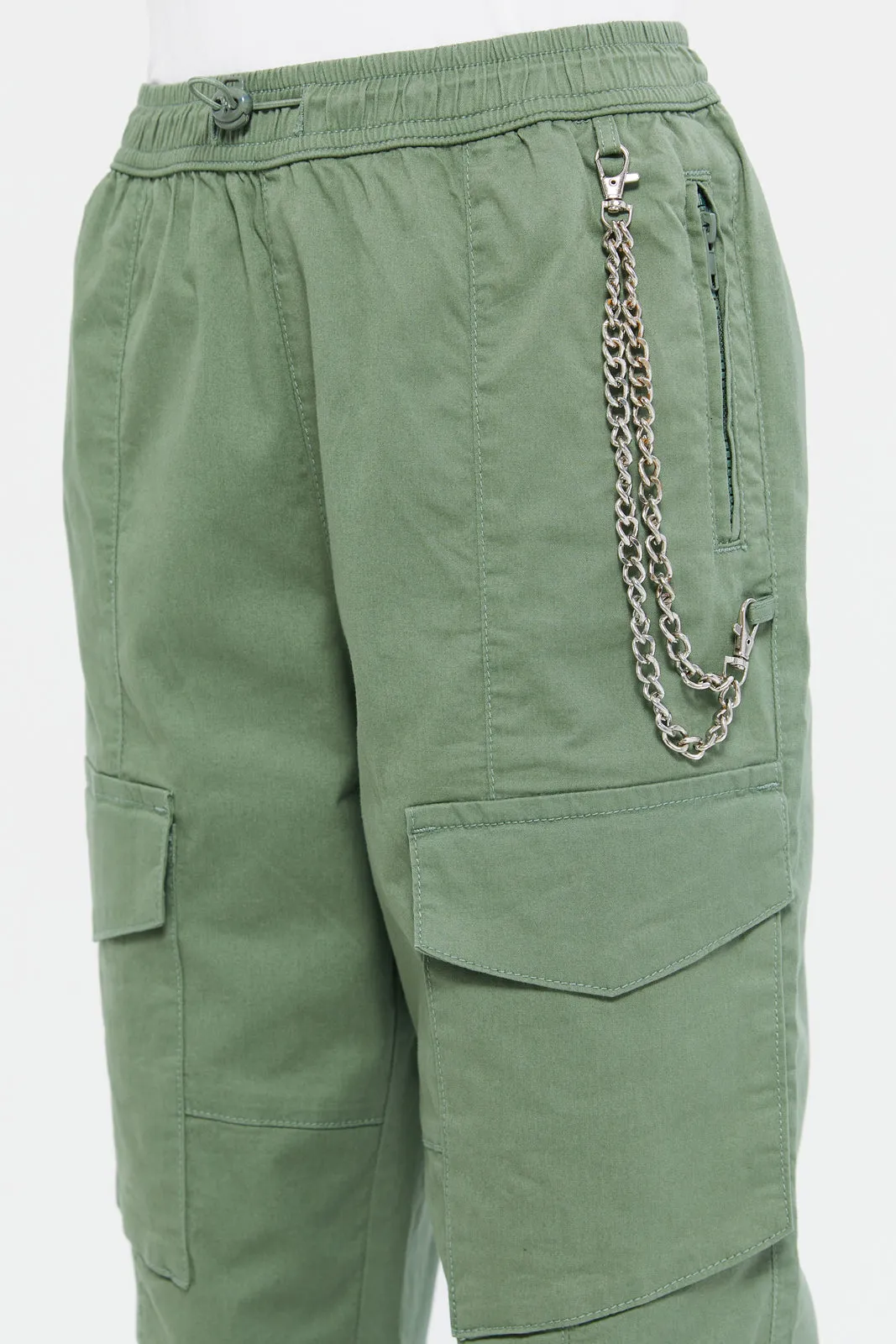 Senior Girls Green Cargo Pants
