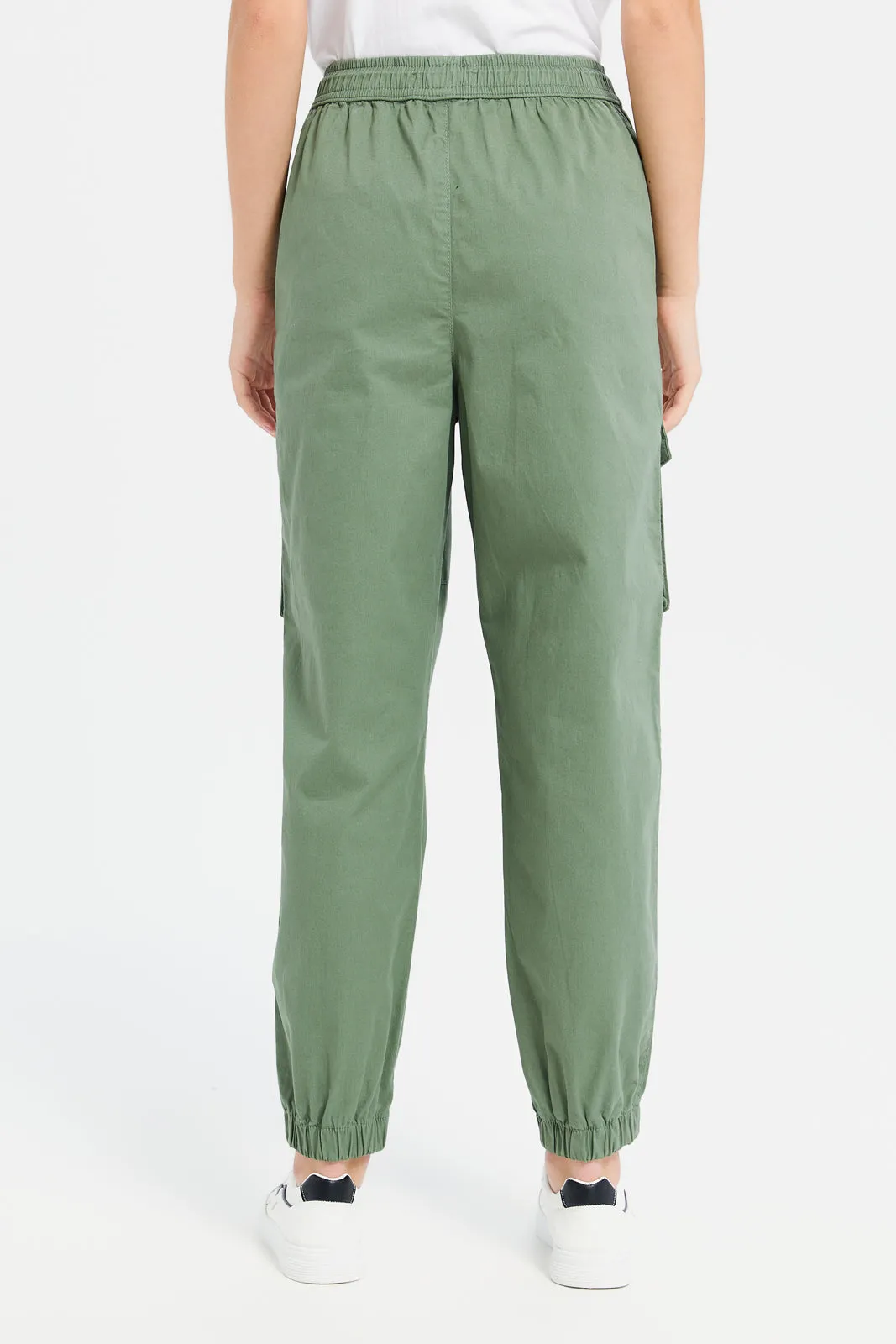 Senior Girls Green Cargo Pants