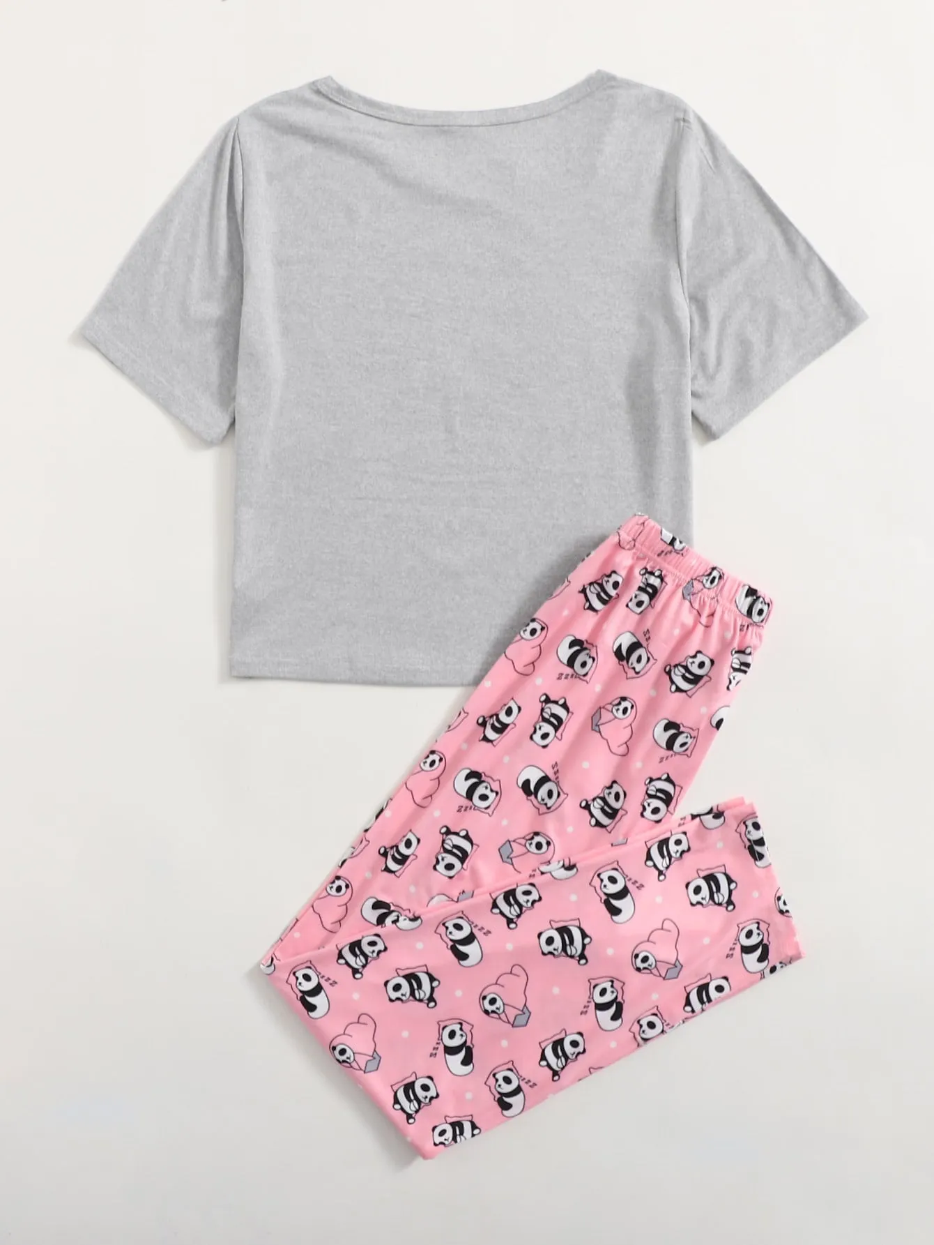 SHEIN Cartoon Panda Print Pyjama Set