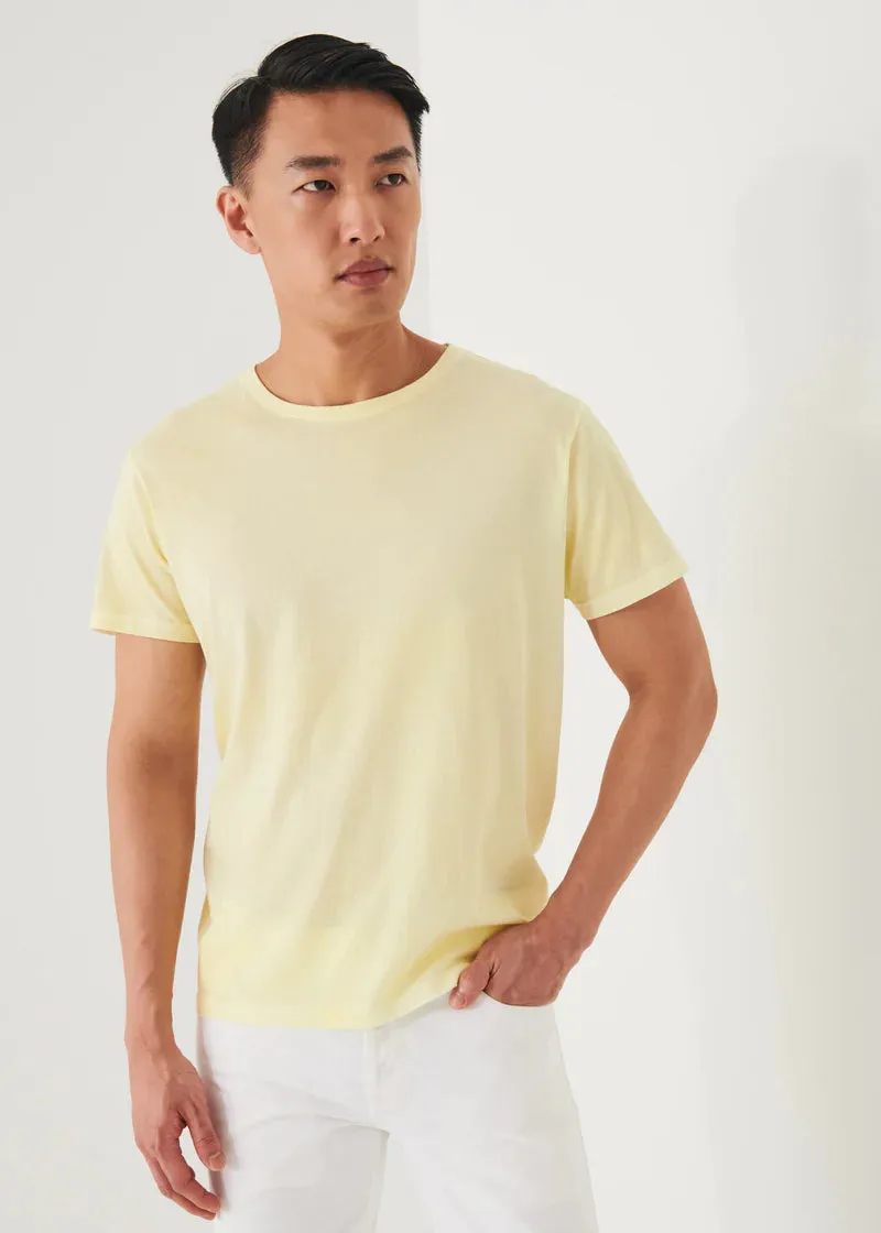 Sunlight Yellow Pima Spray Wash T-Shirt - Patrick Assaraf
