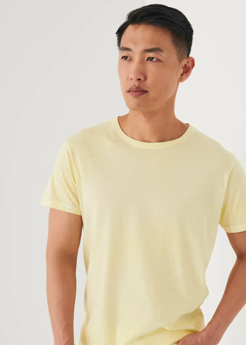 Sunlight Yellow Pima Spray Wash T-Shirt - Patrick Assaraf