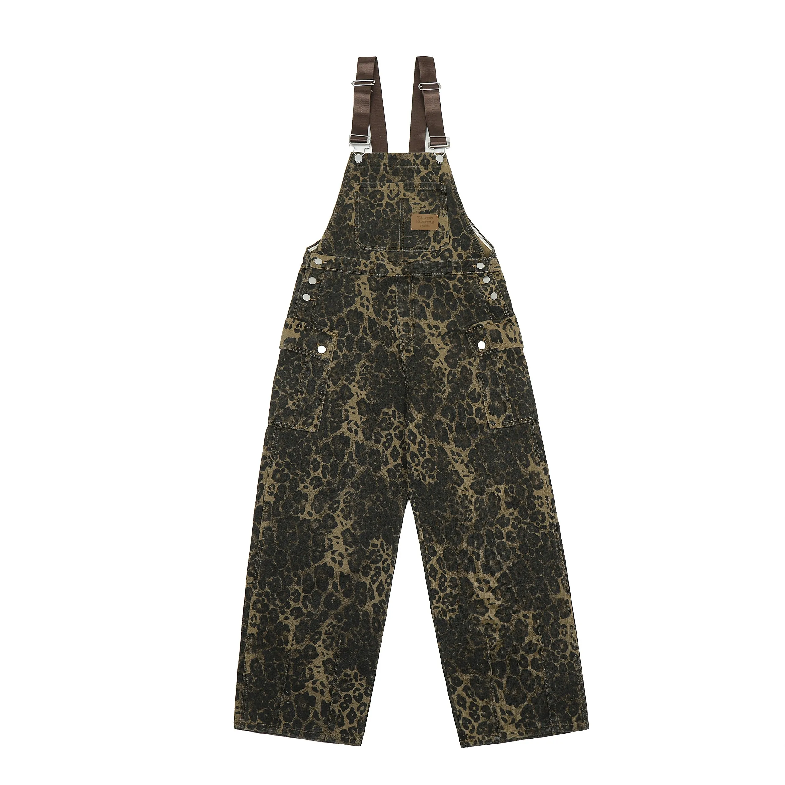 Tom Loose Straight Leopard Print Jumpsuit