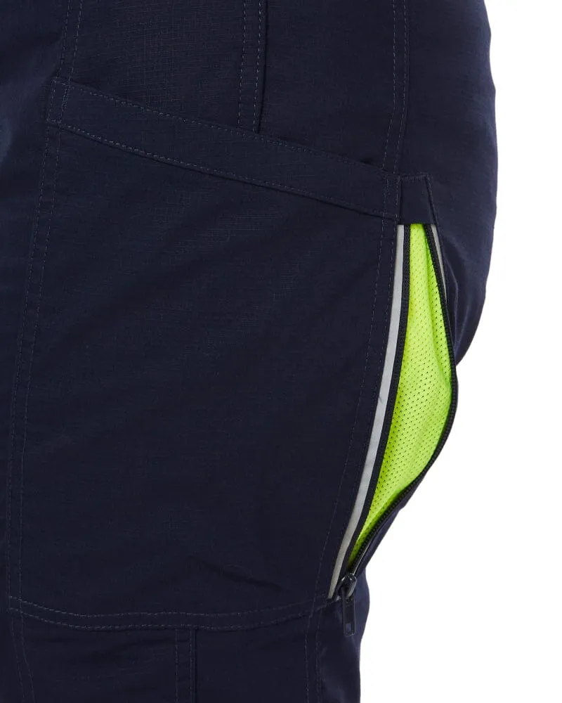 Womens X Airflow Taped Stretch Ripstop Vented Cargo Pant - Navy/Yellow