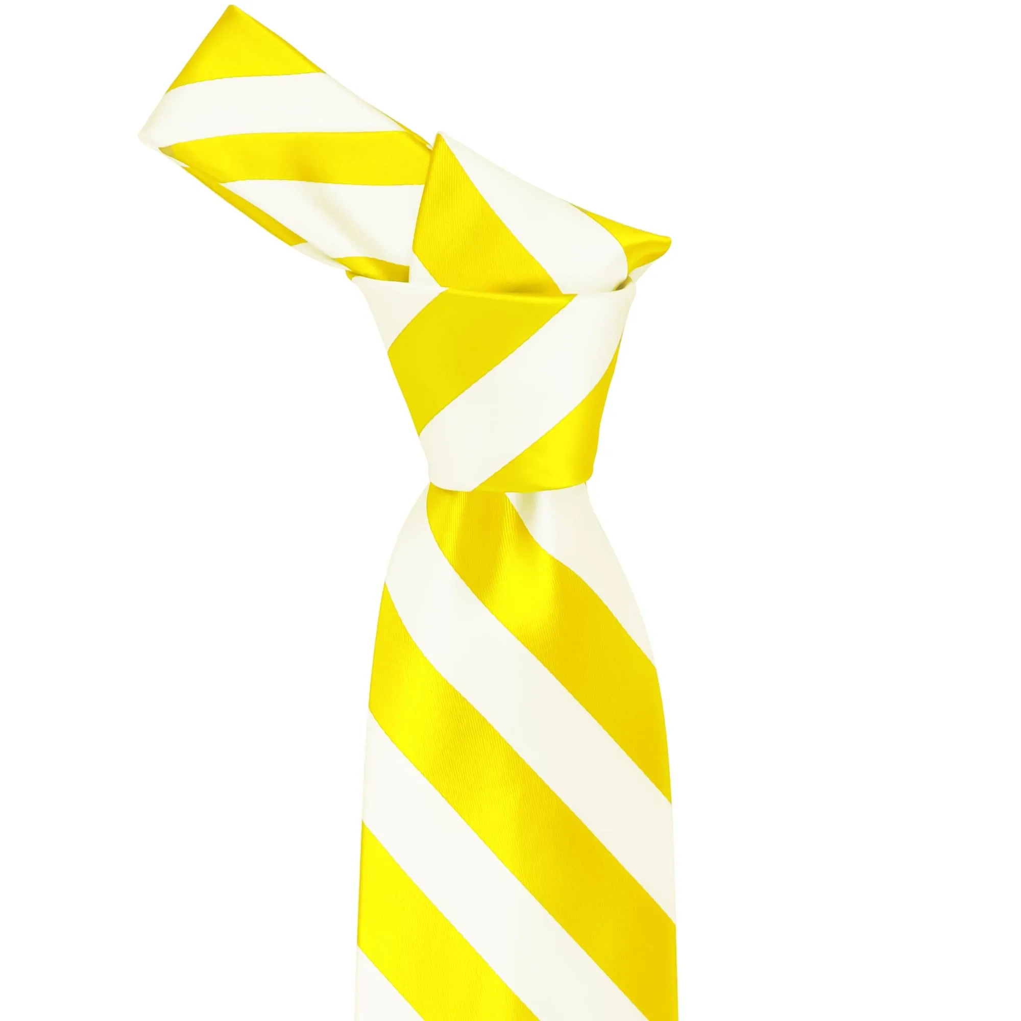 Yellow and White Striped Tie