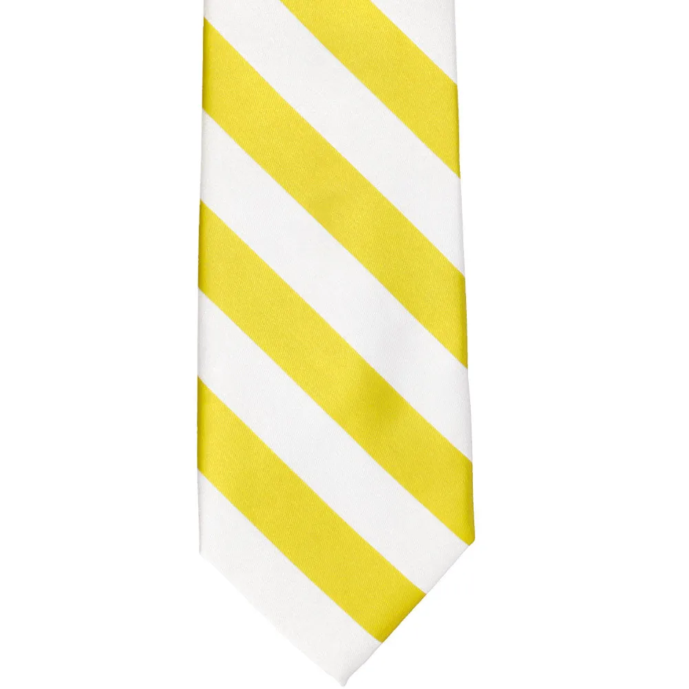 Yellow and White Striped Tie